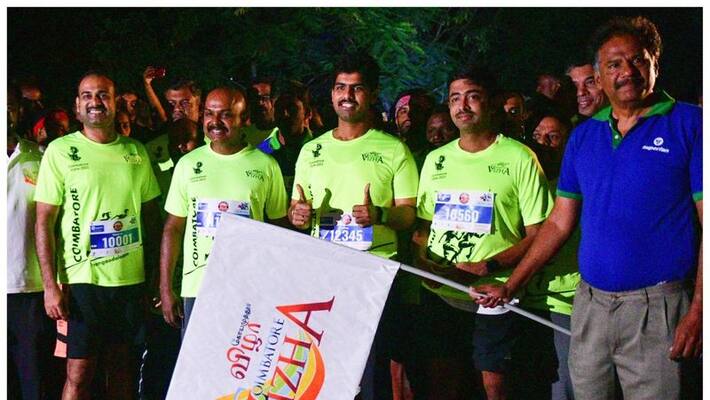 coimbatore vizha collector and district higher officials participate marathon coimbatore vizha collector and district higher officials participate marathon