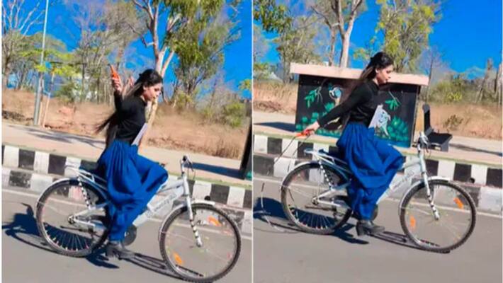 Woman Skips Rope While Riding A Bicycle, Stunt Video Divides The Internet Woman Skips Rope While Riding A Bicycle, Stunt Video Divides The Internet