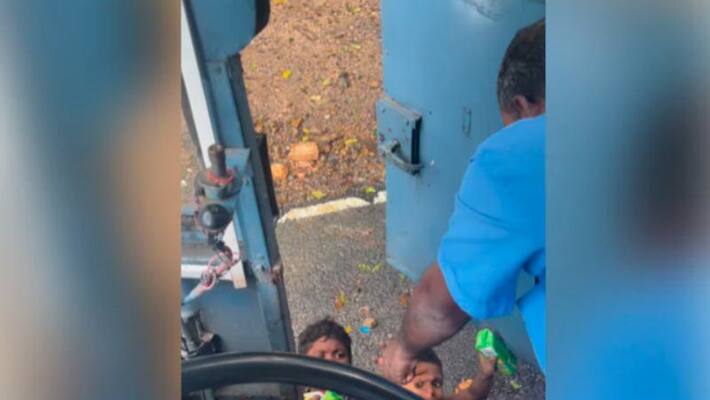 Video Of Kerala Bus Driver Distributing Snacks To Street Children Video Of Kerala Bus Driver Distributing Snacks To Street Children