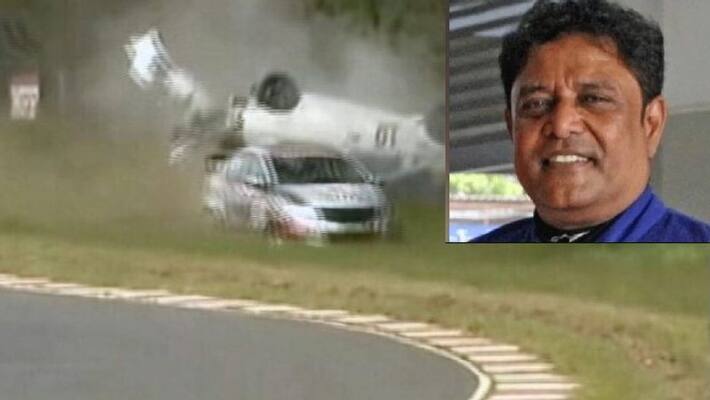 Veteran Car Racer KE Kumar died in accident at Car Racing Championship at Chennai akb Veteran Car Racer KE Kumar died in accident at Car Racing Championship at Chennai akb