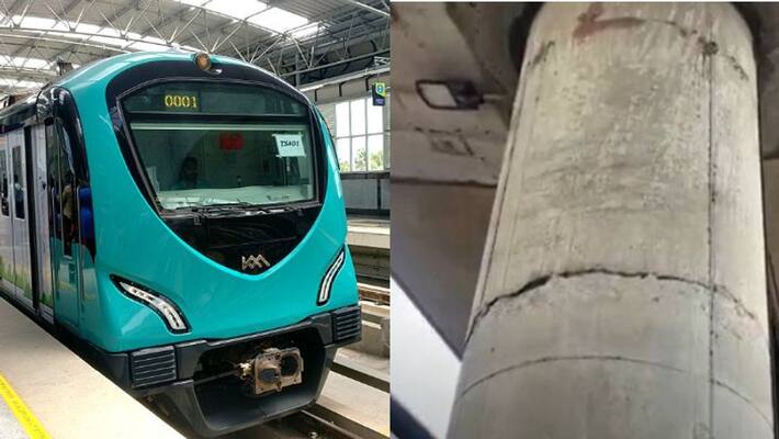 Kochi Metro notices cracks in metro pillars Kochi Metro notices cracks in metro pillars
