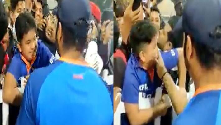 Ind vs SL Rohit Sharma Comforts Crying Fan Who Struggled To Control Tears Upon Meeting India Captain video goes viral kvn Ind vs SL Rohit Sharma Comforts Crying Fan Who Struggled To Control Tears Upon Meeting India Captain video goes viral kvn