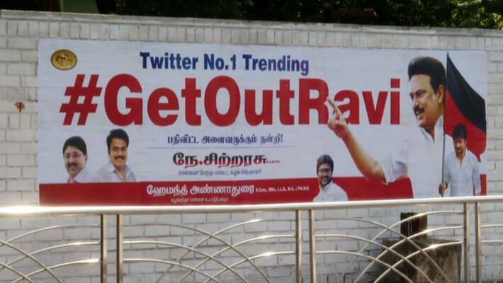 Amid Governor-MK Stalin standoff, #GetOutRavi posters surface in Chennai; check details AJR Amid Governor-MK Stalin standoff, #GetOutRavi posters surface in Chennai; check details AJR