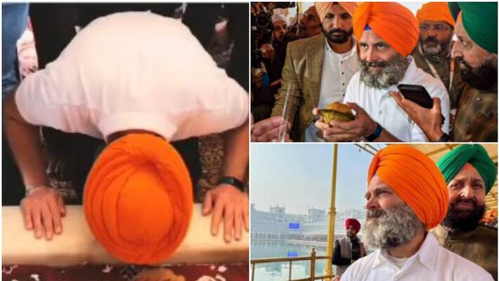 rahul gandhi visits punjab golden temple in bharat jodo yathra with orange turban rahul gandhi visits punjab golden temple in bharat jodo yathra with orange turban