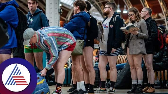 London people ride in Elizabeth Line subway wearing only underpants akb London people ride in Elizabeth Line subway wearing only underpants akb