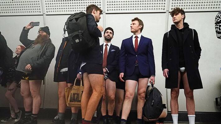 Londoners are ditching their pants for this bizarre tradition Londoners are ditching their pants for this bizarre tradition
