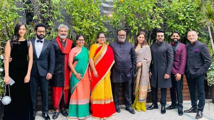 Ram charan wife Upasana In saree at Golden Globes Ram charan wife Upasana In saree at Golden Globes