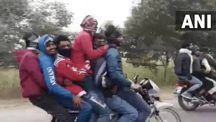 14 men rides three bikes the video of bike stunt goes viral 14 men rides three bikes the video of bike stunt goes viral