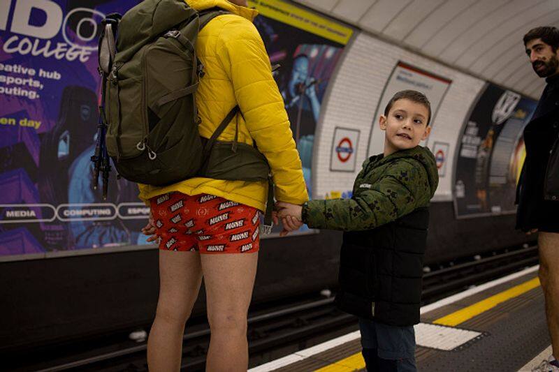 No Trousers Tube Ride celebration in London 
