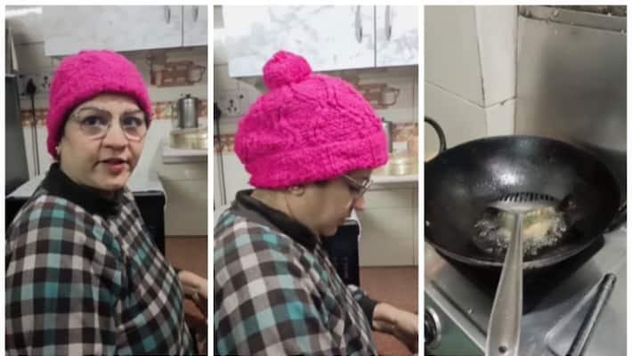 viral video of a mother who try to eat pakoras to her son viral video of a mother who try to eat pakoras to her son