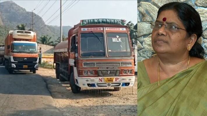Minister Chinju rani against officers for delaying sample collection of Chemical milk seized in check post Minister Chinju rani against officers for delaying sample collection of Chemical milk seized in check post