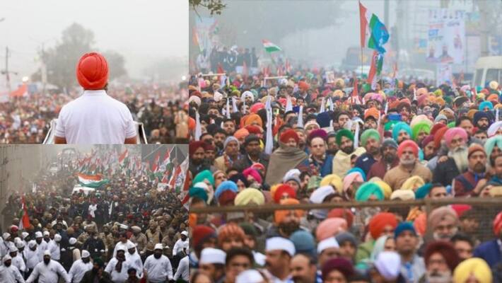 Huge public participation in bharat joddo yatra in punjab Huge public participation in bharat joddo yatra in punjab