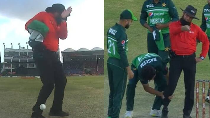 New Zealand beats Pakistan in 2nd ODI, Umpire Alim Dar gets hit after wasim jr throw New Zealand beats Pakistan in 2nd ODI, Umpire Alim Dar gets hit after wasim jr throw