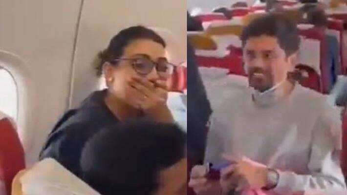 Mumbai man proposes girl firend on Air India flight Mumbai man proposes girl firend on Air India flight