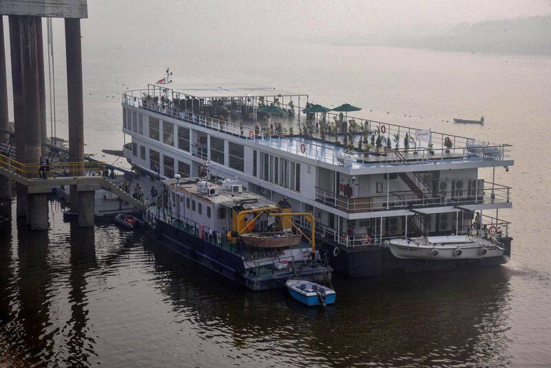 PM Modi launches off the MV Ganga Vilas, the world's longest river trip, in Varanasi.