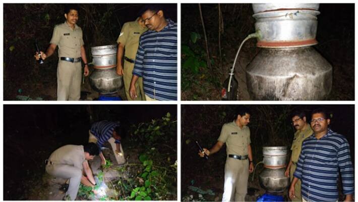 illegal liquor center found and destroyed at Calicut by excise department illegal liquor center found and destroyed at Calicut by excise department