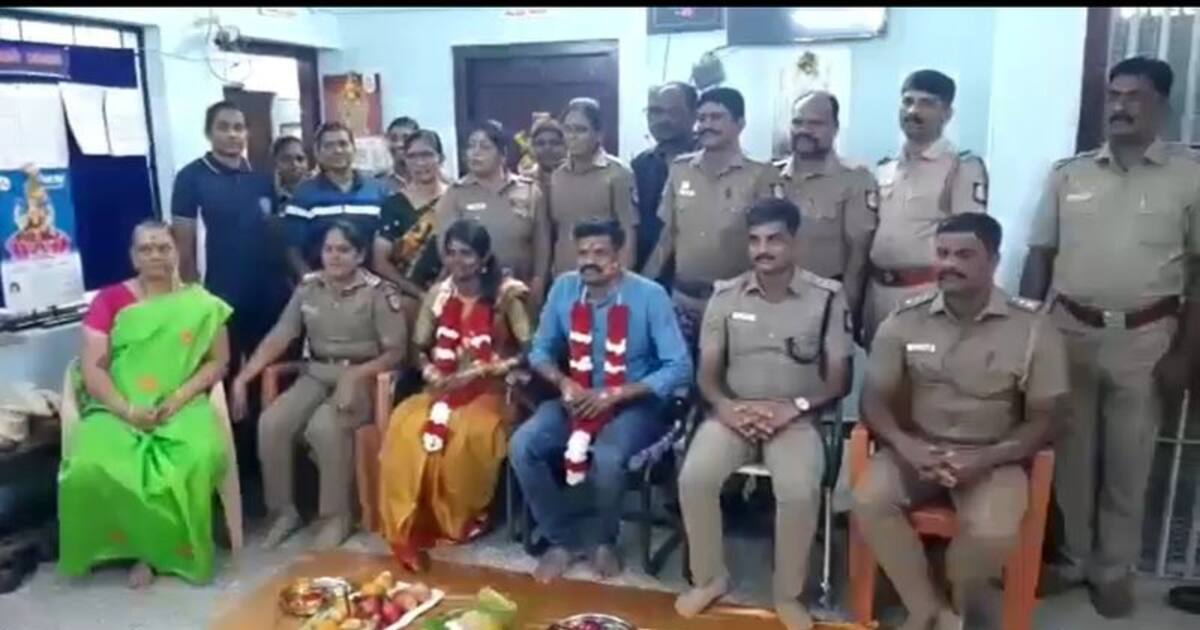 கோவில்பட்டியில் உதவி ஆய்வாளருக்கு காவல் நிலையத்திலேயே வளைகாப்பு நடத்திய சக காவலர்கள்