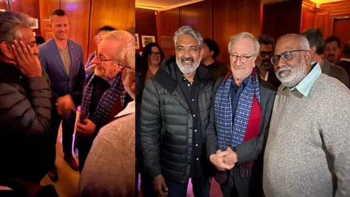 SS Rajamouli met Hollywood famous filmmaker Steven Spielberg SS Rajamouli met Hollywood famous filmmaker Steven Spielberg