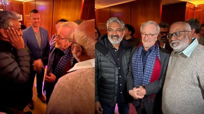 rajamouli and keeravani share their happiness to met stephen spielberg rajamouli and keeravani share their happiness to met stephen spielberg