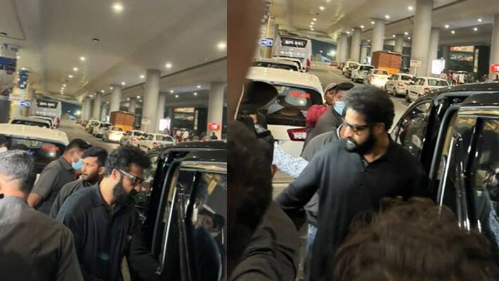 ntr landed at hyderabad fans full happy waiting for ntr30 update ntr landed at hyderabad fans full happy waiting for ntr30 update