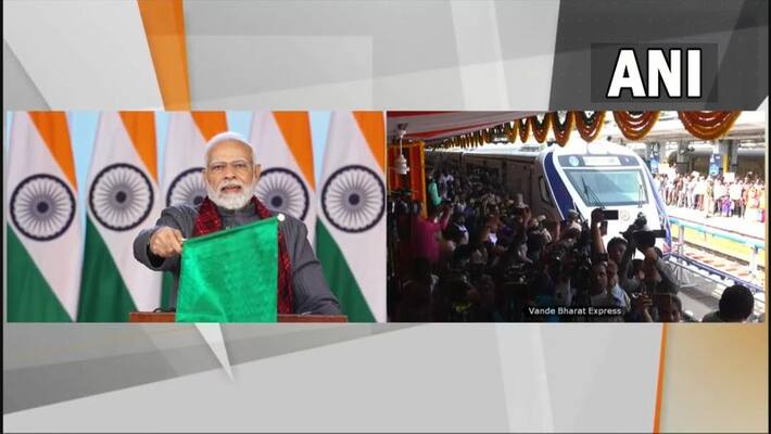 PM Narendra Modi flags off Vande Bharat Express between Secunderabad and Visakhapatnam PM Narendra Modi flags off Vande Bharat Express between Secunderabad and Visakhapatnam