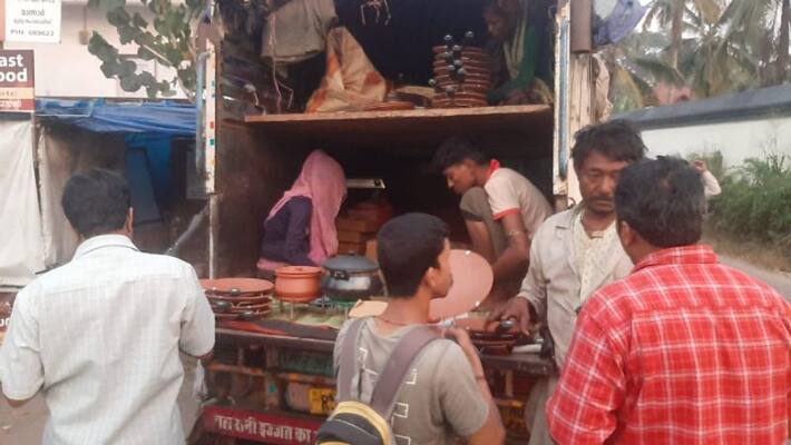Rajasthani clay pot sellers convert Mahindra Bolero PikUp as home and shop Rajasthani clay pot sellers convert Mahindra Bolero PikUp as home and shop