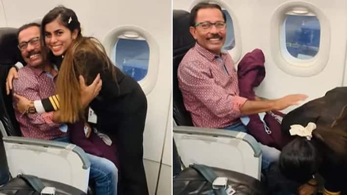 woman pilot gets fathers blessings before take off woman pilot gets fathers blessings before take off