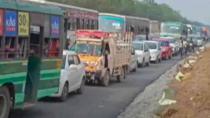 Heavy traffic from perungalathur to Chengalpattu