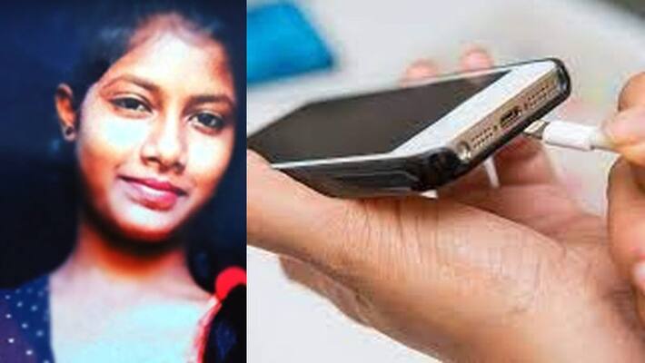 electricity that flowed when the cell phone spoke.. Young Women killed electricity that flowed when the cell phone spoke.. Young Women killed