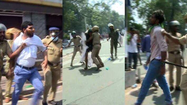 Youth league secretariate march turned violent in Trivandrum Youth league secretariate march turned violent in Trivandrum