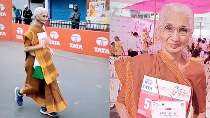 80 year old woman runs in a marathon 80 year old woman runs in a marathon