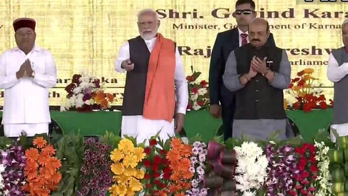 Our government's aim is development, not vote bank, says Pm Modi in karnataka Our government's aim is development, not vote bank, says Pm Modi in karnataka