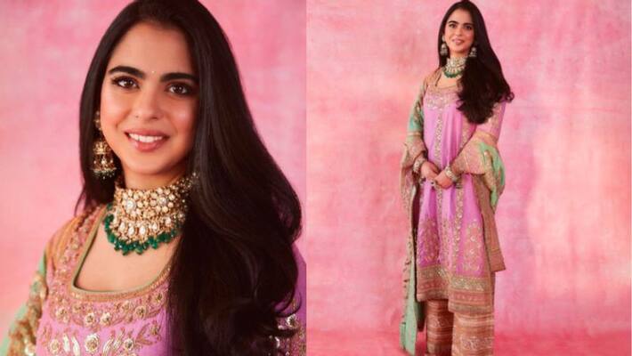 Isha Ambani In A Purple And Green Salwar Isha Ambani In A Purple And Green Salwar