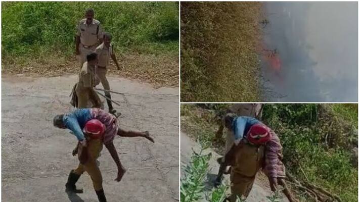 old man saved by fire force from a huge fire accident in vizhinjam old man saved by fire force from a huge fire accident in vizhinjam