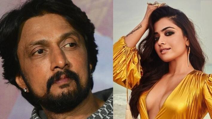 Rashmika Mandanna reacts to Kichcha Sudeep Statement on egg and stones sgk Rashmika Mandanna reacts to Kichcha Sudeep Statement on egg and stones sgk