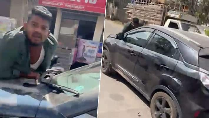 Bengaluru road rage woman drags man on car bonnet for 1 km FIR filed watch video gcw