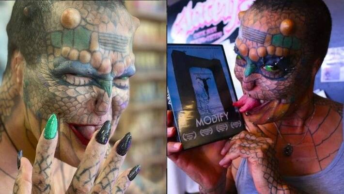 Trans woman who removes ears and nostrils to look like a dragon Trans woman who removes ears and nostrils to look like a dragon