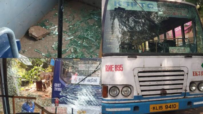Violent Passenger Attacked KSRTC bus at Attingal Violent Passenger Attacked KSRTC bus at Attingal