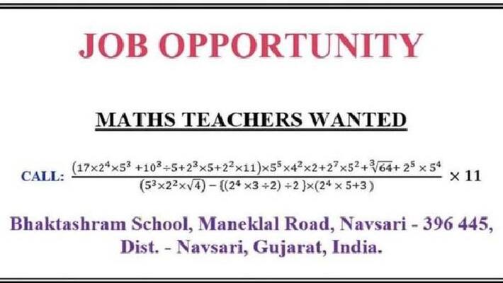 maths equation in teacher hiring ad maths equation in teacher hiring ad