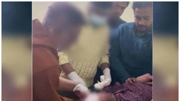 video of a Security guard in telangana government hospital suturing wound video of a Security guard in telangana government hospital suturing wound