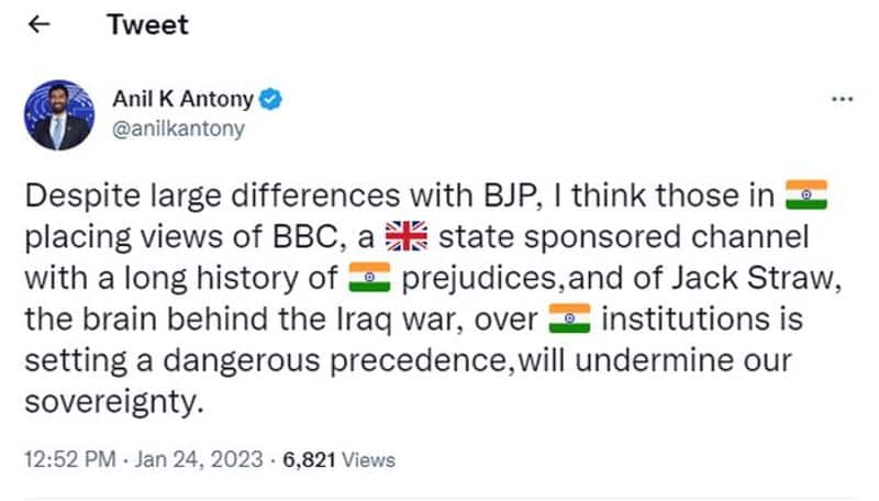 BBC documentary row: AK Antony's son Anil embarrasses Congress, speaks in Modi govt's favour