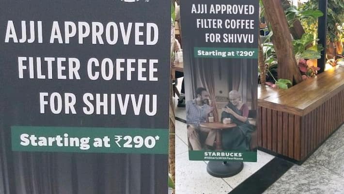 advertisement goes viral Bengaluru Starbucks starts to sell coffee which approved by ajji akb advertisement goes viral Bengaluru Starbucks starts to sell coffee which approved by ajji akb