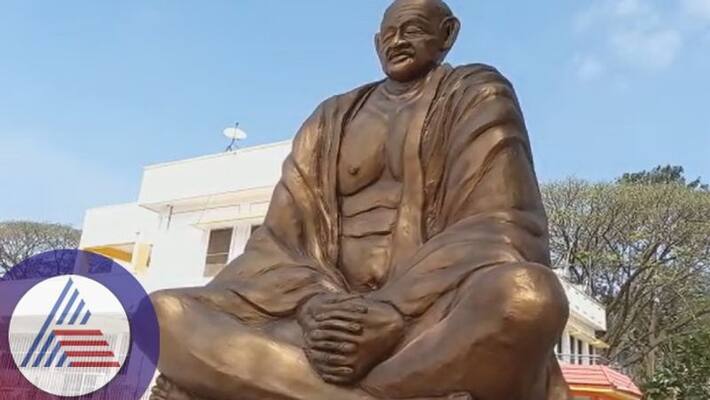 Six pack Gandhiji ready for inauguration in Hassan Outrage construction of distorted statue sat Six pack Gandhiji ready for inauguration in Hassan Outrage construction of distorted statue sat