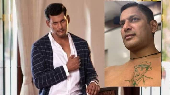 Tamil Hero Vishal Has MGR Tattooed On His Heart Tamil Hero Vishal Has MGR Tattooed On His Heart