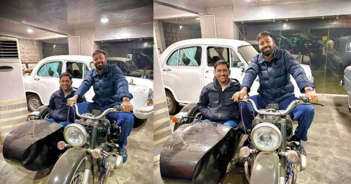 விரைவில் ஷோலே 2 கம்மிங்: பழங்கால பைக்கில் ஹர்திக் பாண்டியா, எம் எஸ் தோனி: வைரலாகும் பிக்ஸ்!