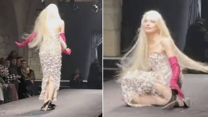 model falls at paris fashion week the video goes viral model falls at paris fashion week the video goes viral
