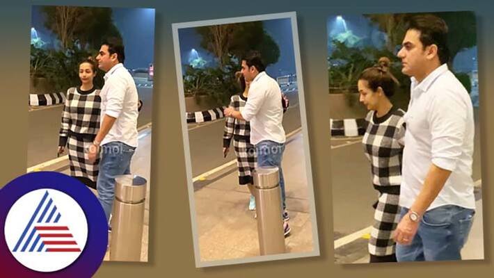 Arbaaz Khan and Malaika Arora hug after dropping son Arhaan at the airport Arbaaz Khan and Malaika Arora hug after dropping son Arhaan at the airport
