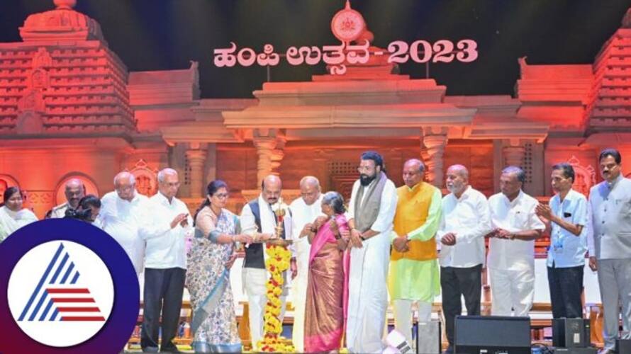 CM Basavaraj Bommai Inaugurate Hampi Utsav 2023 Vijayanagara Three Day Cultural Festival gvd CM Basavaraj Bommai Inaugurate Hampi Utsav 2023 Vijayanagara Three Day Cultural Festival gvd