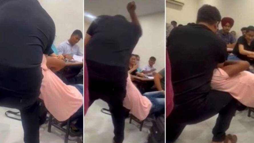 Video of teacher beating up student over formula enrages Twitter users Video of teacher beating up student over formula enrages Twitter users