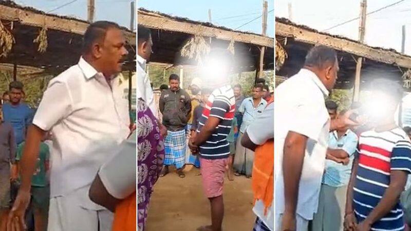 Salem former dmk union leader arrest functionary for abusing Dalit youth over temple entry